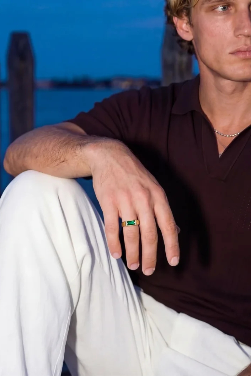 GREEN MASSORO RING | GOLD